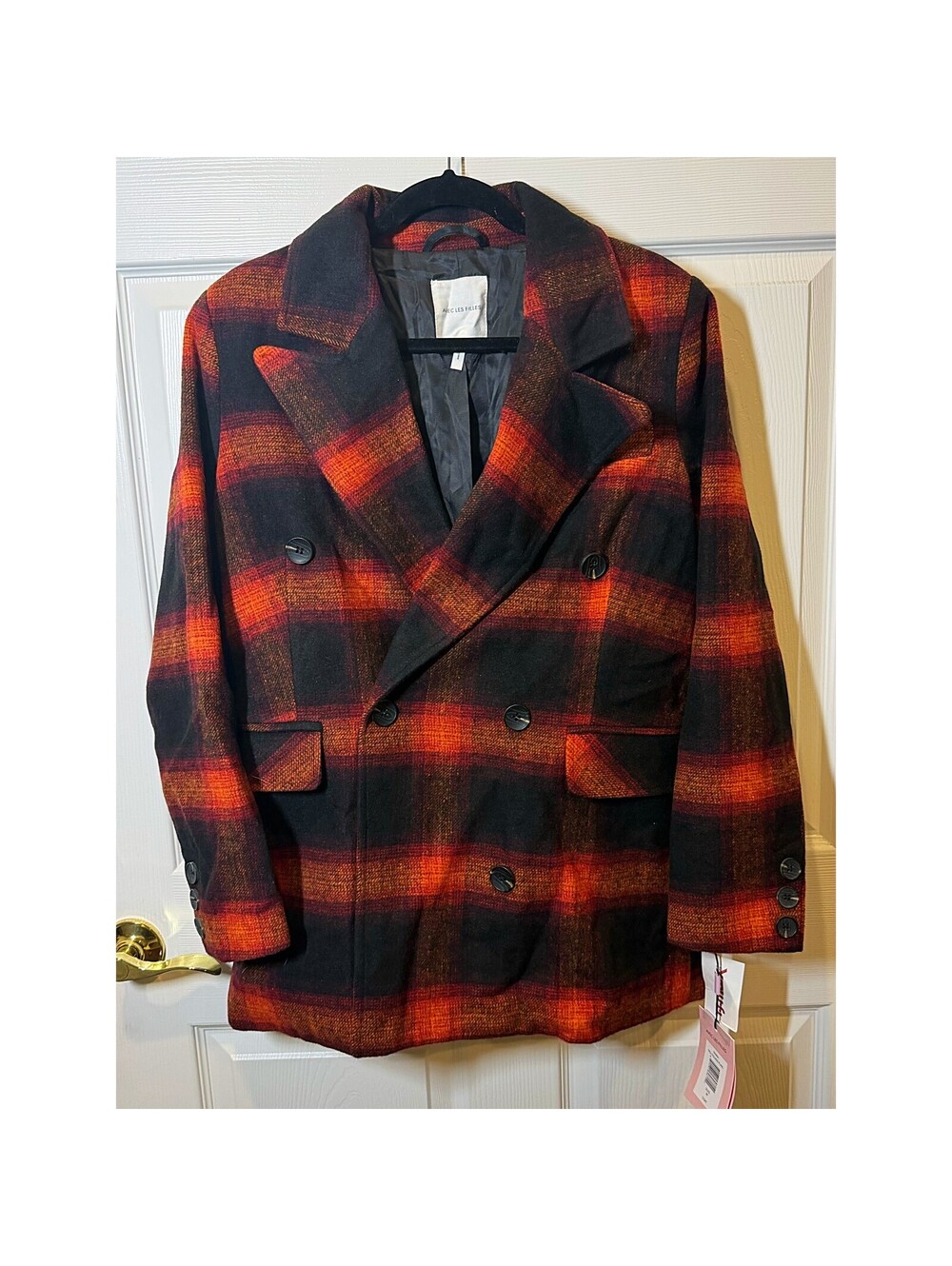 Plaid Double Breasted Coat